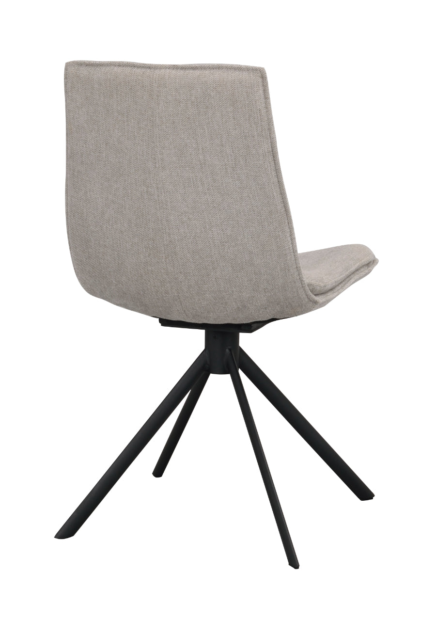 LOWELL Set of 2 Grey Swivel Chairs