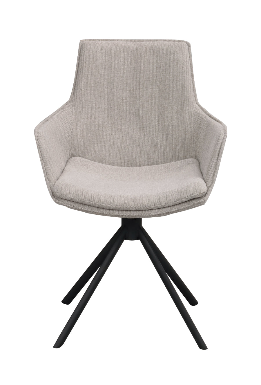 LOWELL Set of 2 Grey Swivel Armchairs