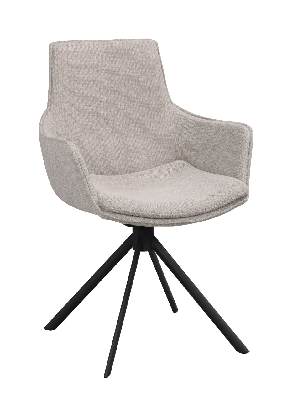 LOWELL Set of 2 Grey Swivel Armchairs