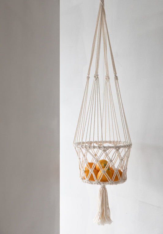 MACRAME Plant Holder - White