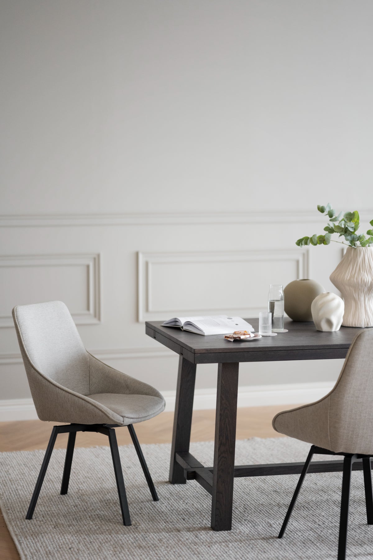 ALISON Swivel Beige Set of 2 Chairs