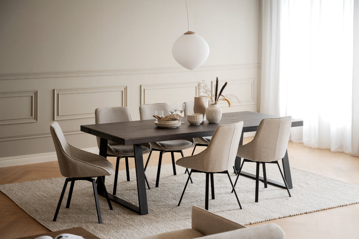 ALISON Swivel Beige Set of 2 Chairs