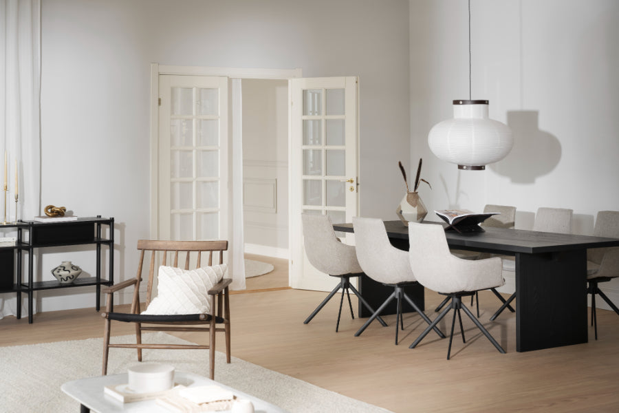 LOWELL Set of 2 Grey Swivel Armchairs