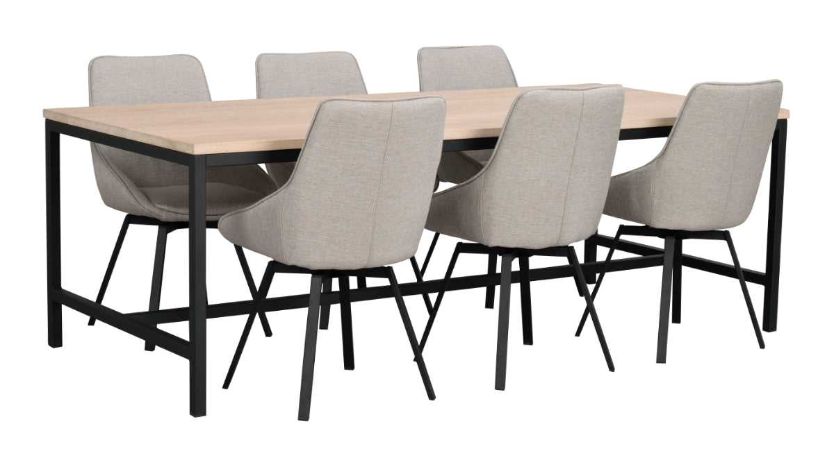 ALISON Swivel Beige Set of 2 Chairs