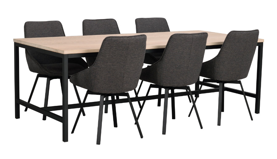 ALISON Swivel Grey Set of 2 Chairs