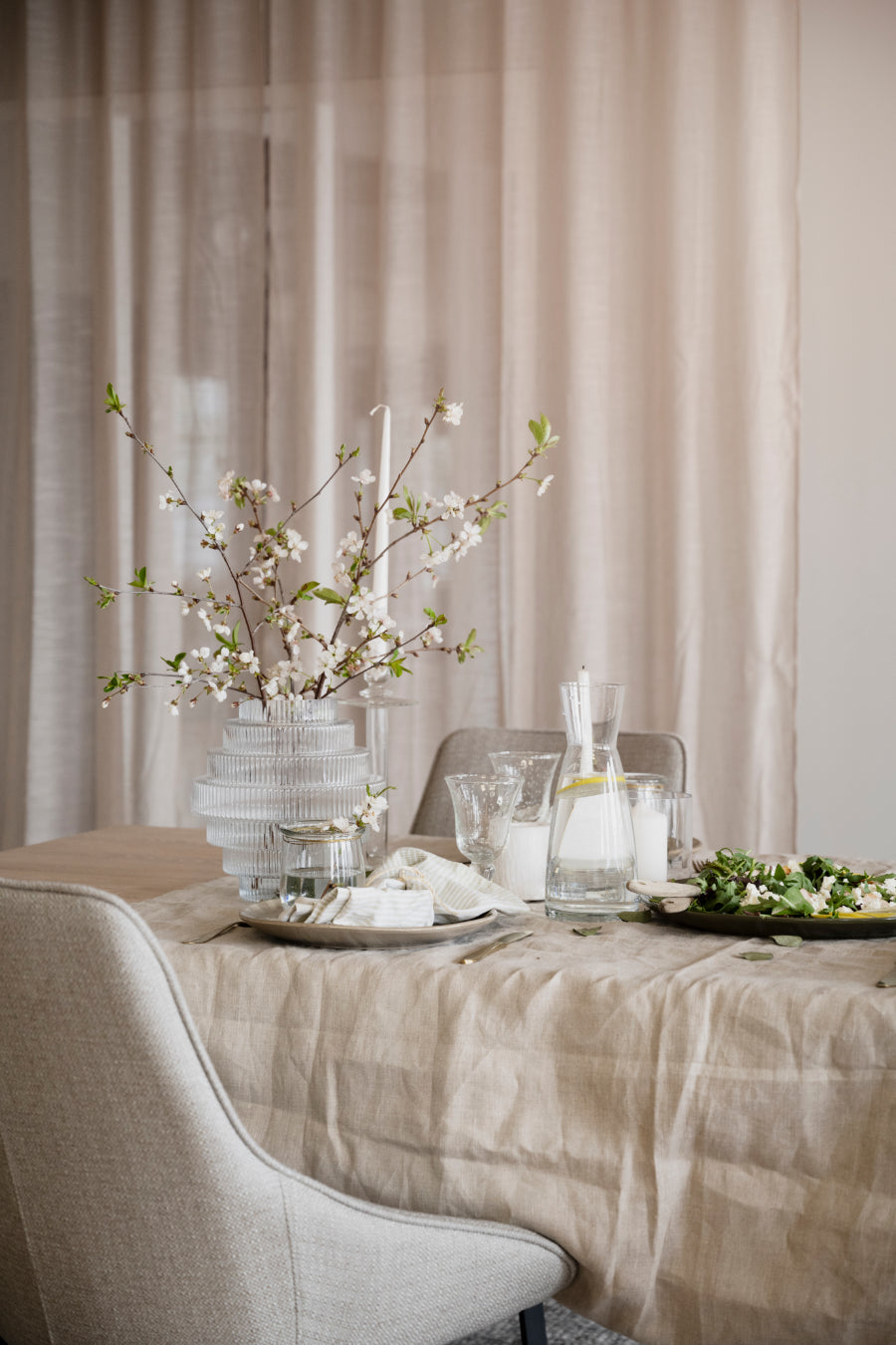 ALISON Swivel Beige Set of 2 Chairs