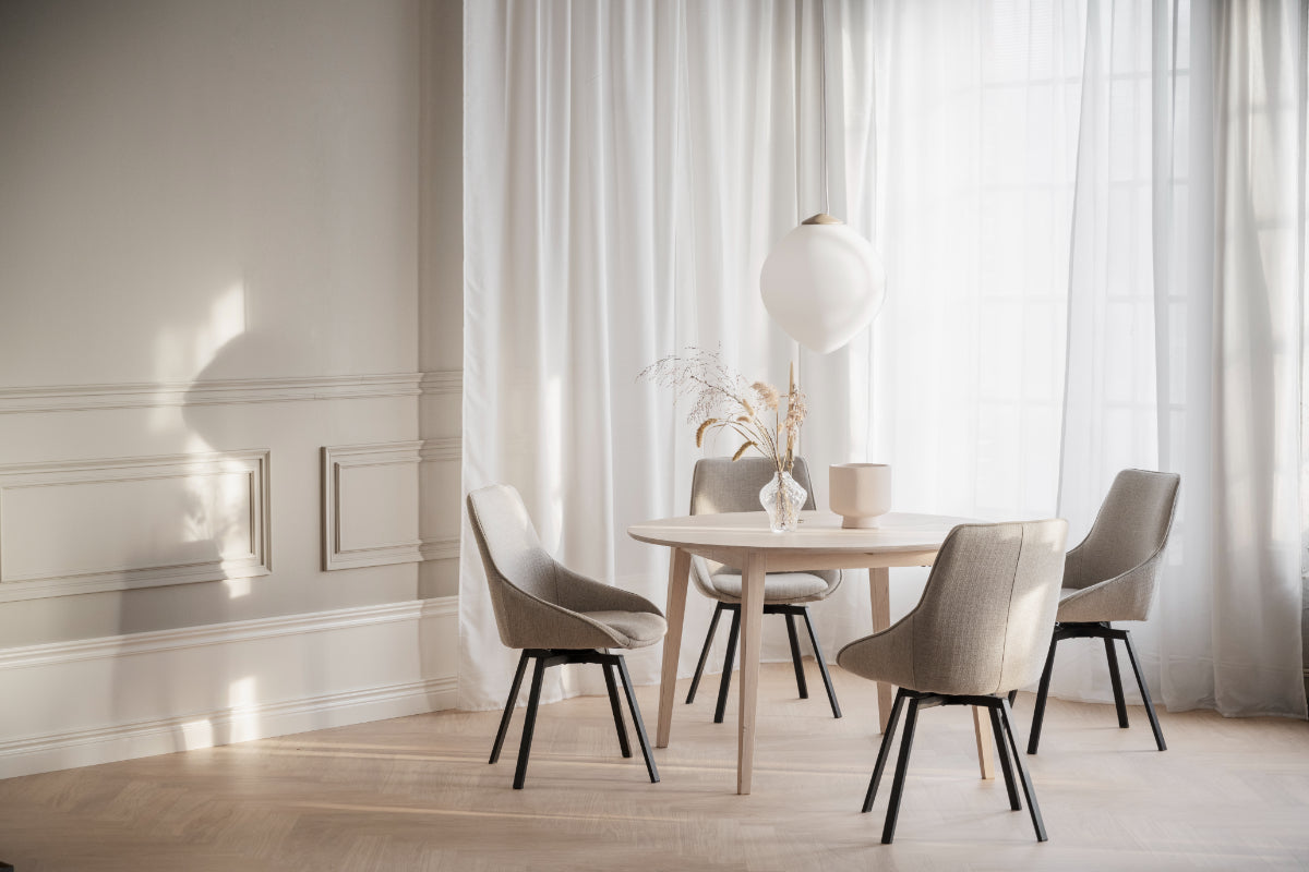 ALISON Swivel Beige Set of 2 Chairs