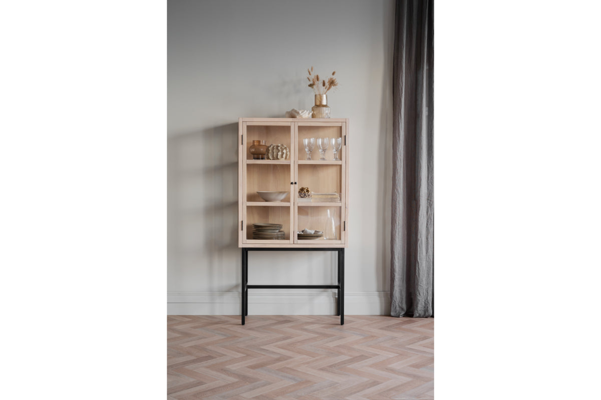 MARSHALLE Wood Glass Cabinet 85CM