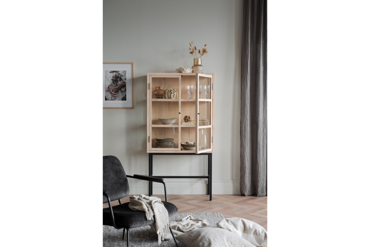 MARSHALLE Wood Glass Cabinet 85CM