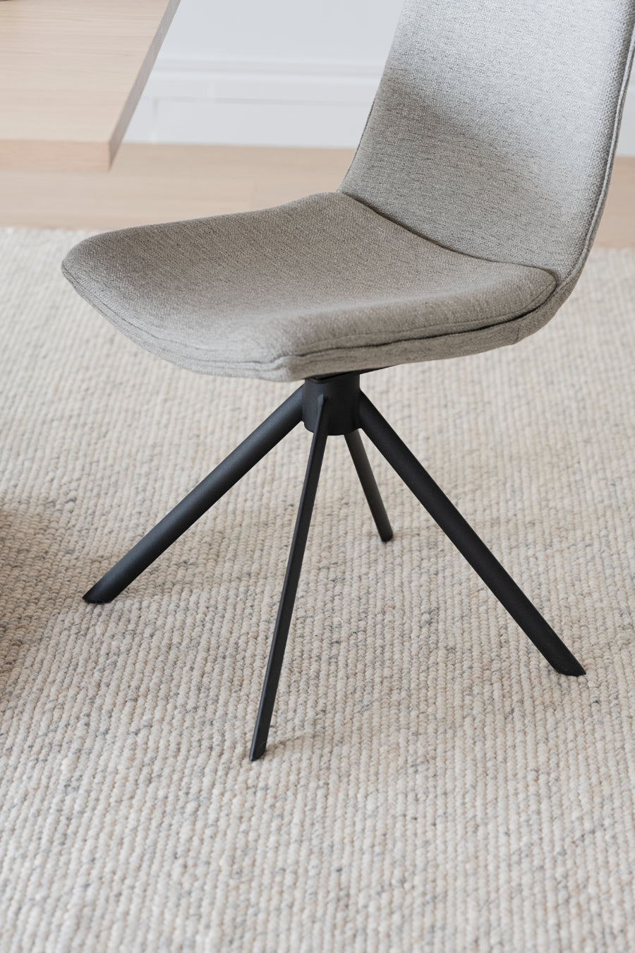 LOWELL Set of 2 Grey Swivel Chairs