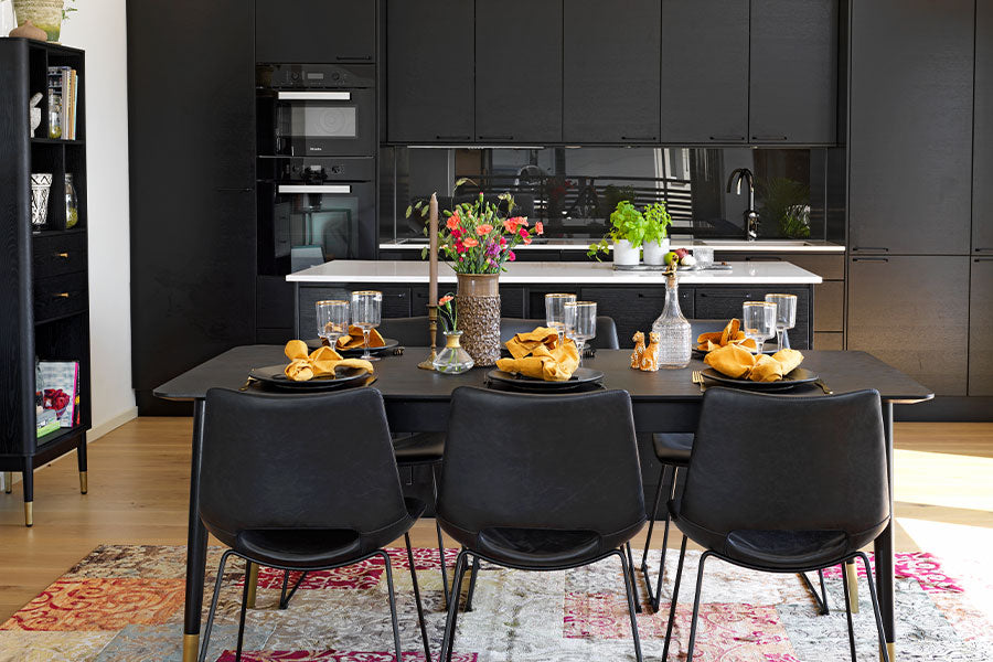 MANNING Set 2 Scaune Negre