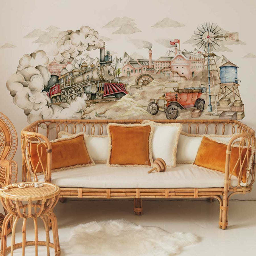 Autocolant de perete VINTAGE fabric / Industrial Evolution