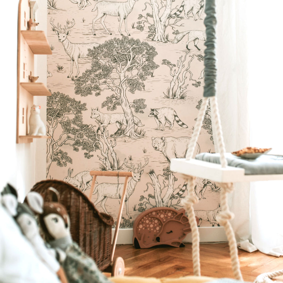 ANIMALS On White Wallpaper