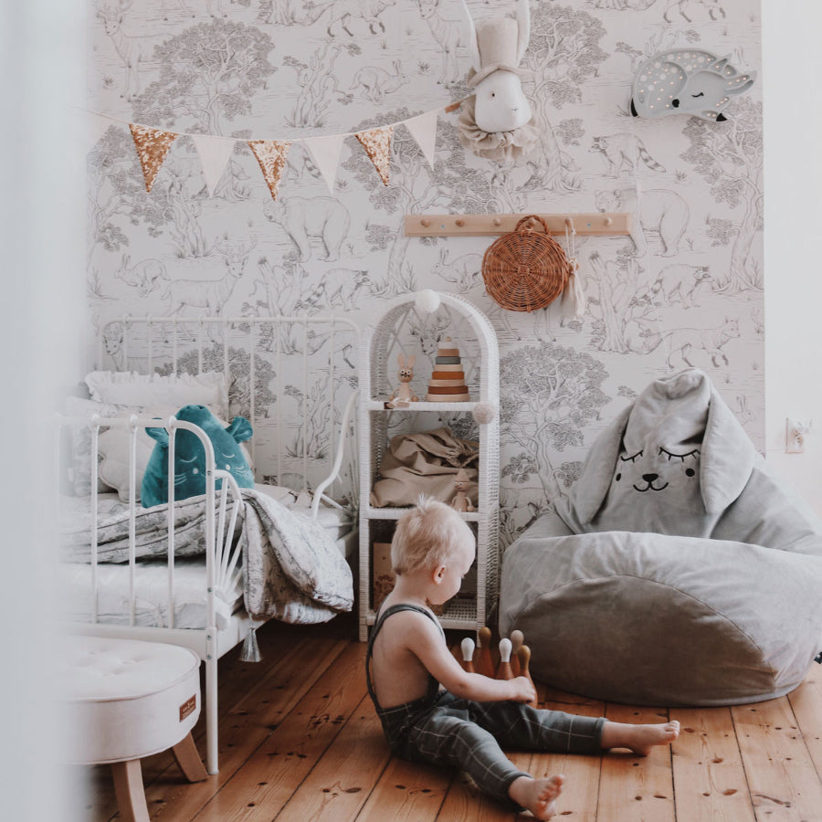 ANIMALS On White Wallpaper