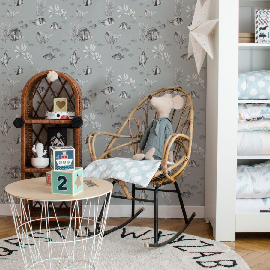 Imagine de fundal pește alb și negru