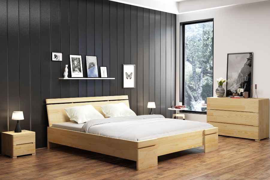 Maxi pat SPARTA din pin cu depozitare