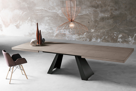 SILVER Masă de sufragerie extensibilă centrală