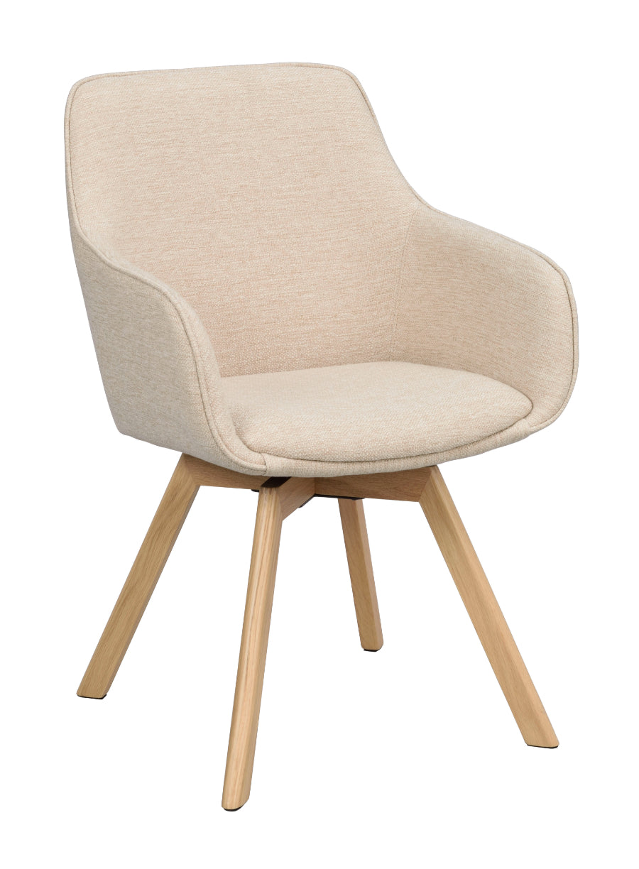 ALISON Swivel Light Beige Set of 2 Armchairs