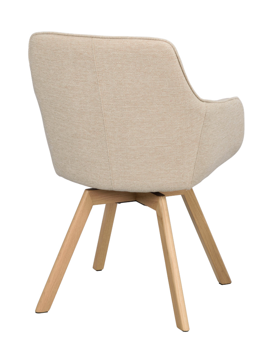 ALISON Swivel Light Beige Set of 2 Armchairs