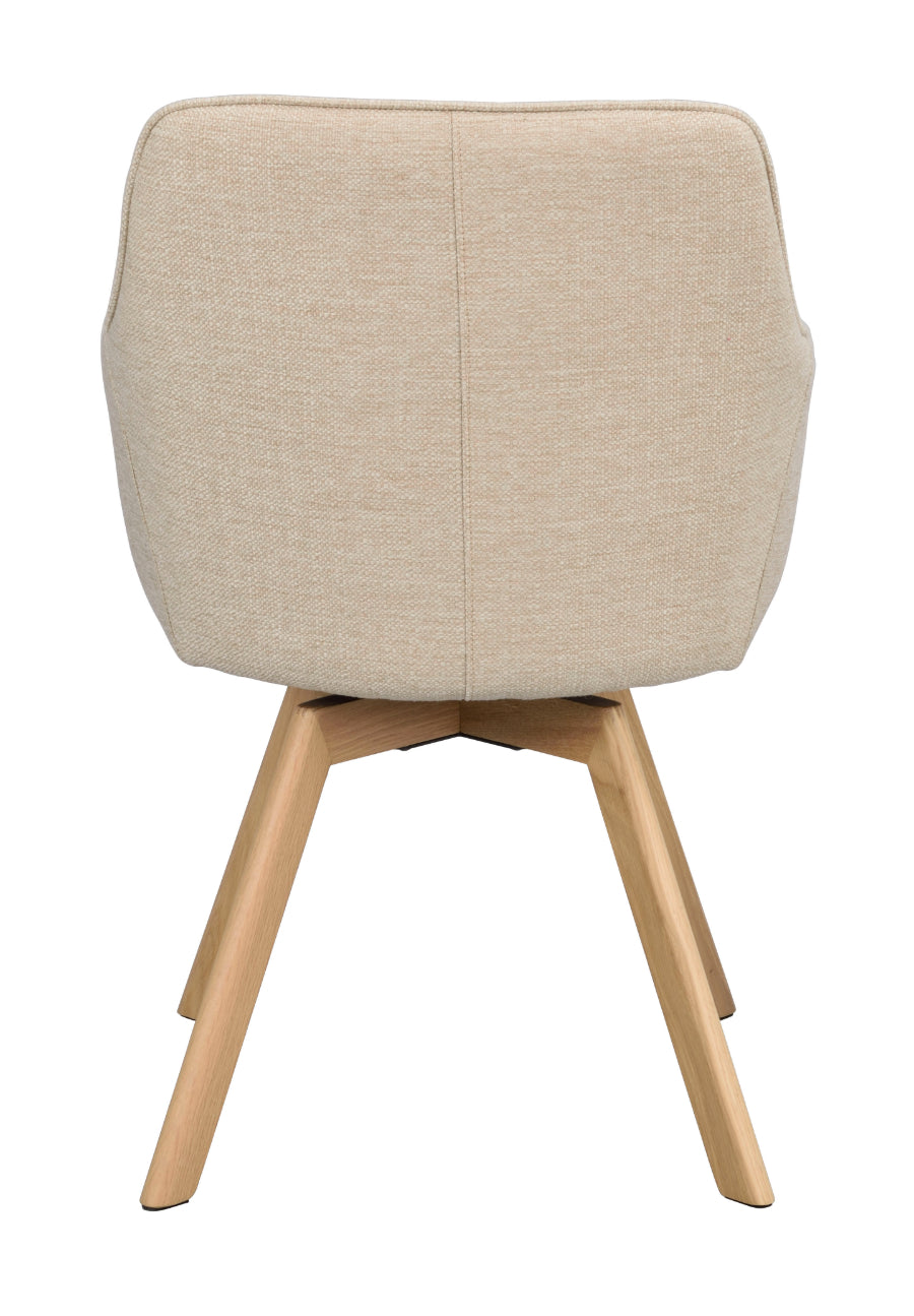 ALISON Swivel Light Beige Set of 2 Armchairs