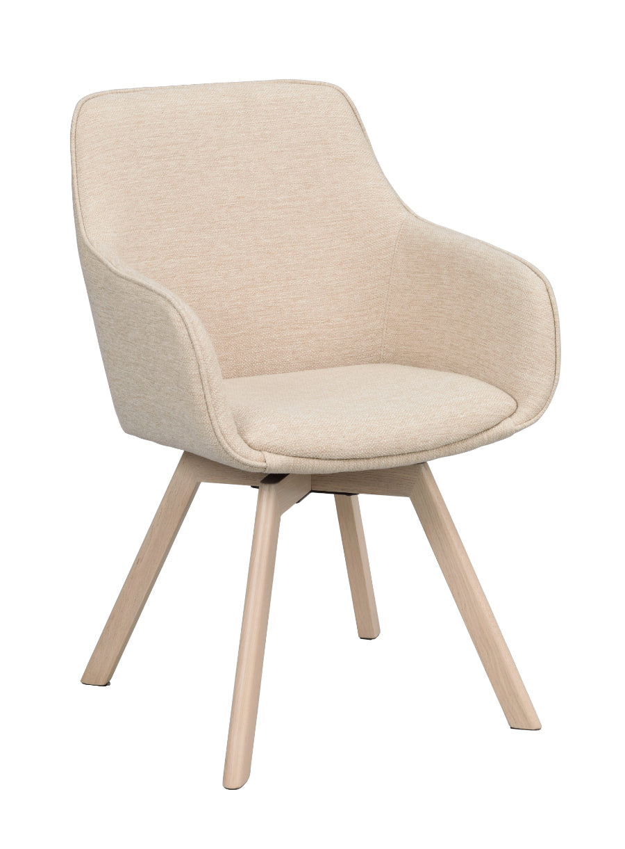 ALISON Swivel Light Beige Set of 2 Armchairs