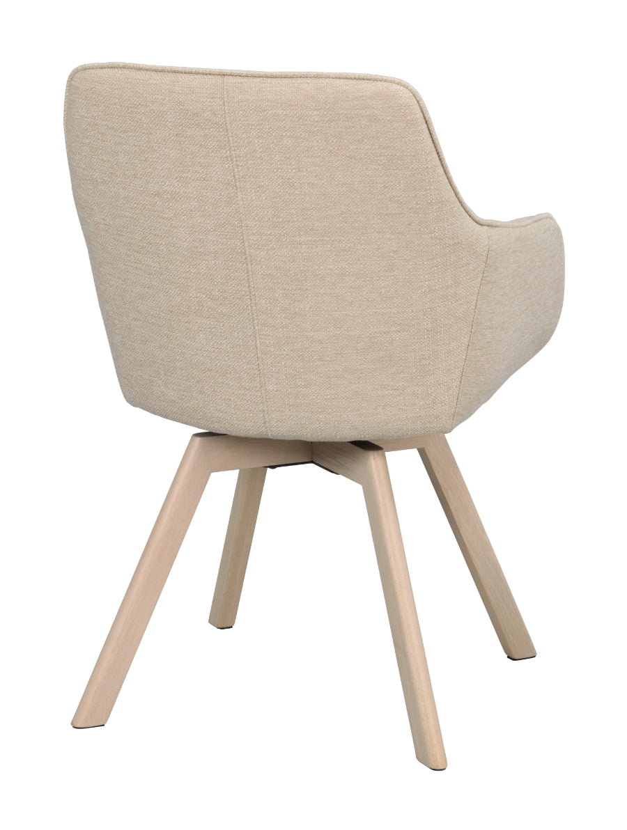ALISON Swivel Light Beige Set of 2 Armchairs