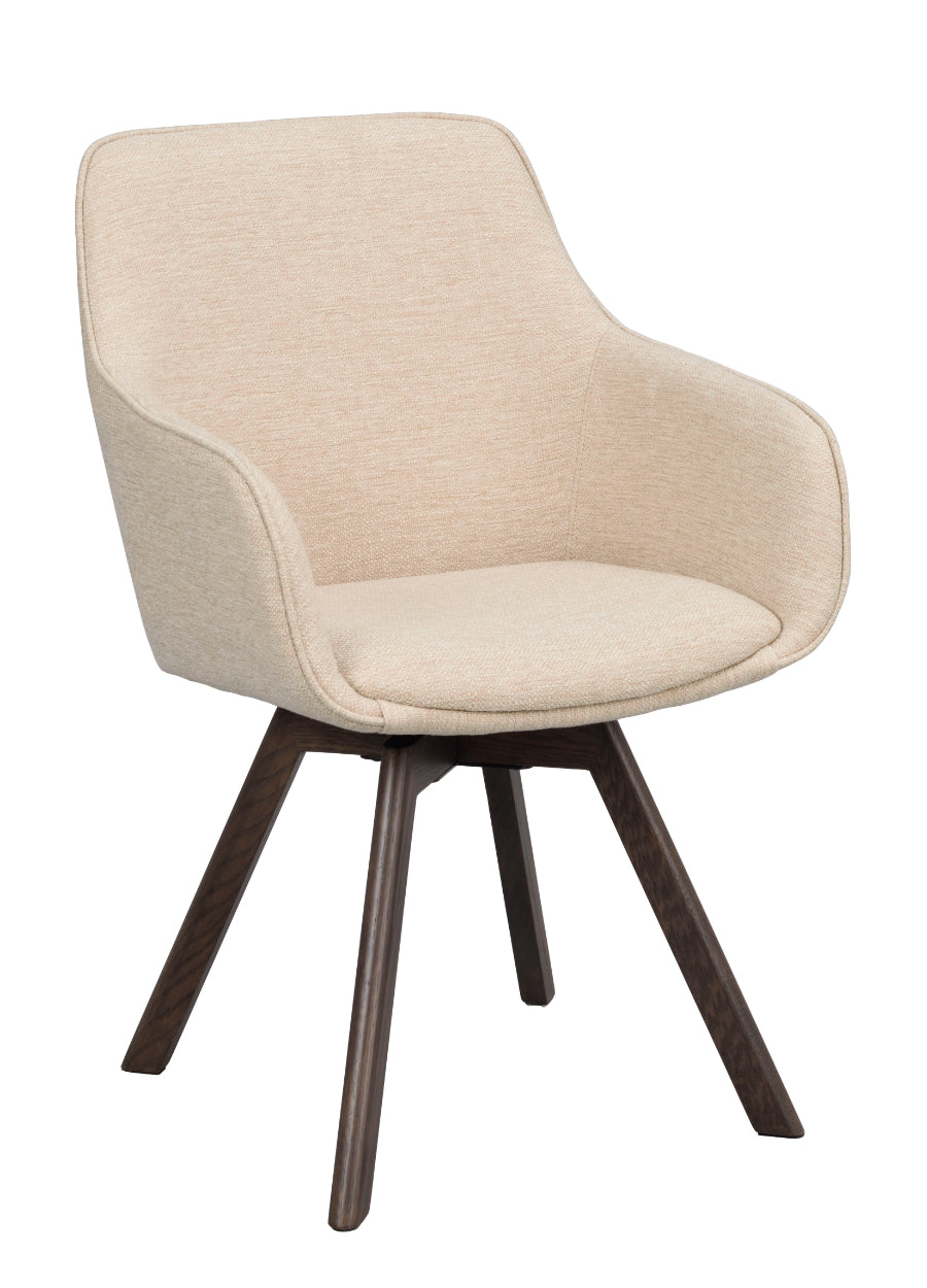 ALISON Swivel Light Beige Set of 2 Armchairs