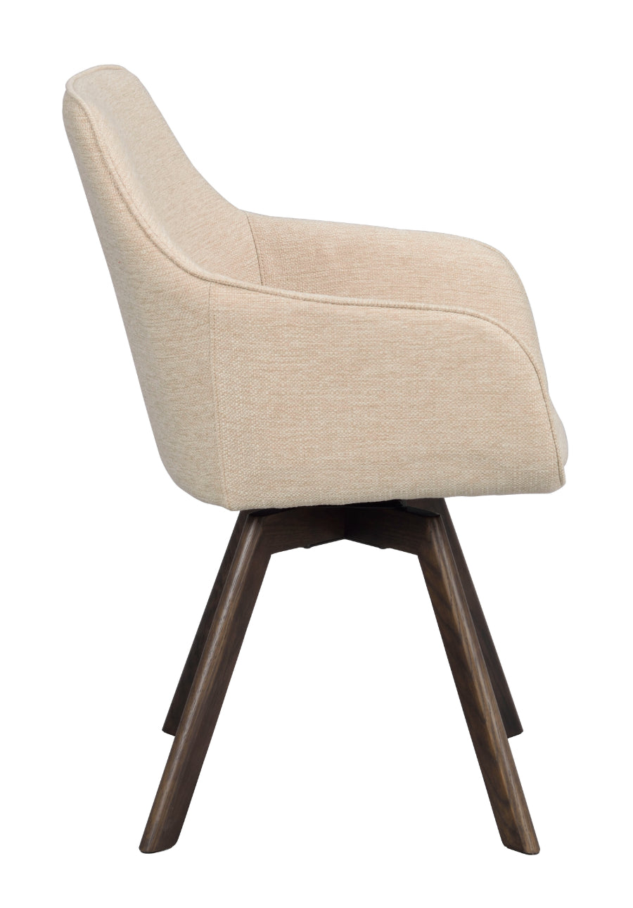 ALISON Swivel Light Beige Set of 2 Armchairs
