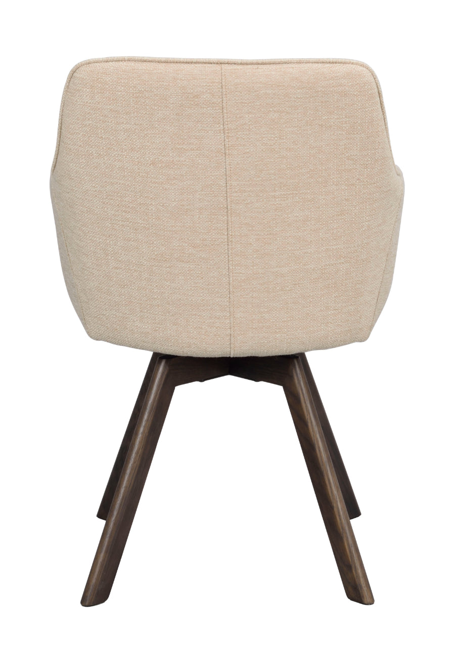 ALISON Swivel Light Beige Set of 2 Armchairs