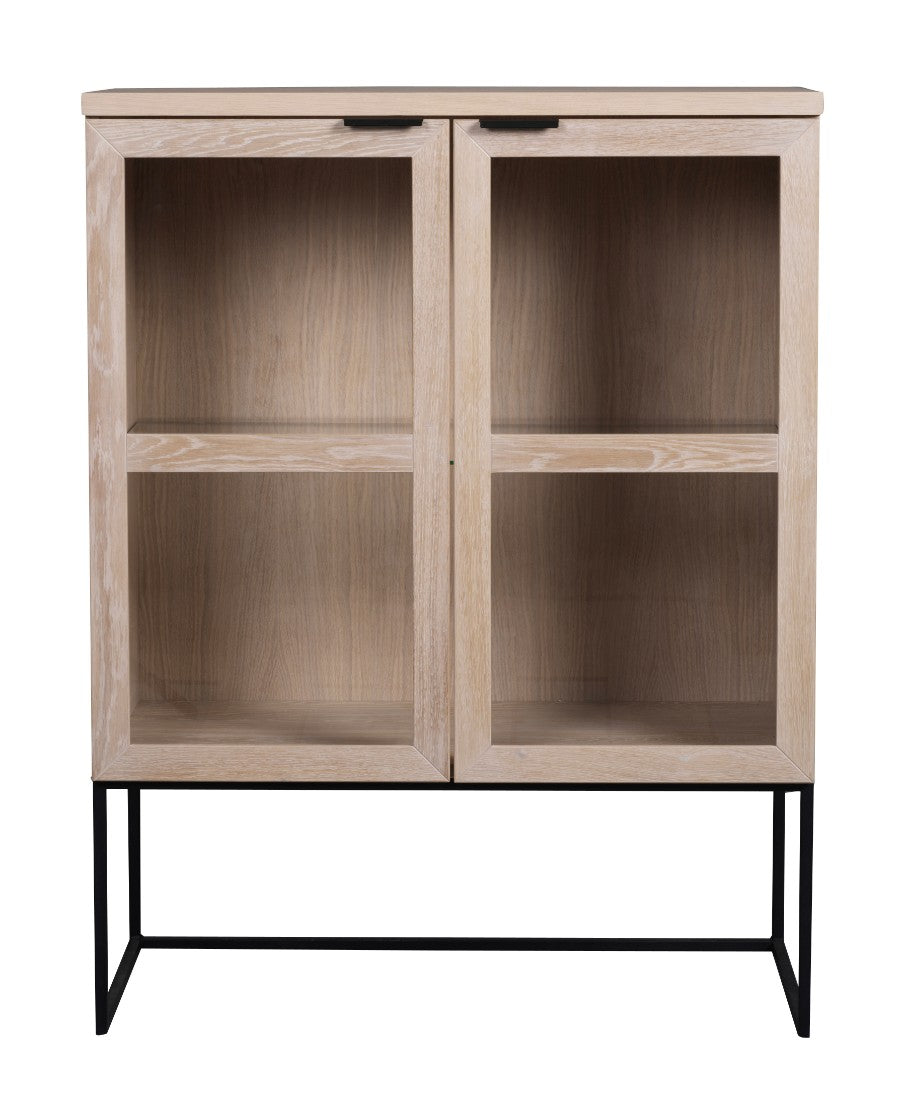 EVERETT Oak Glass Cabinet 125CM