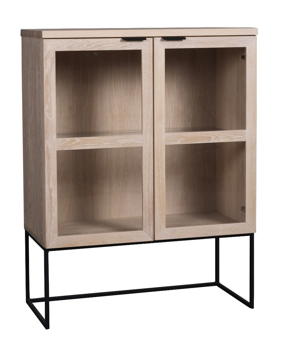 EVERETT Oak Glass Cabinet 125CM