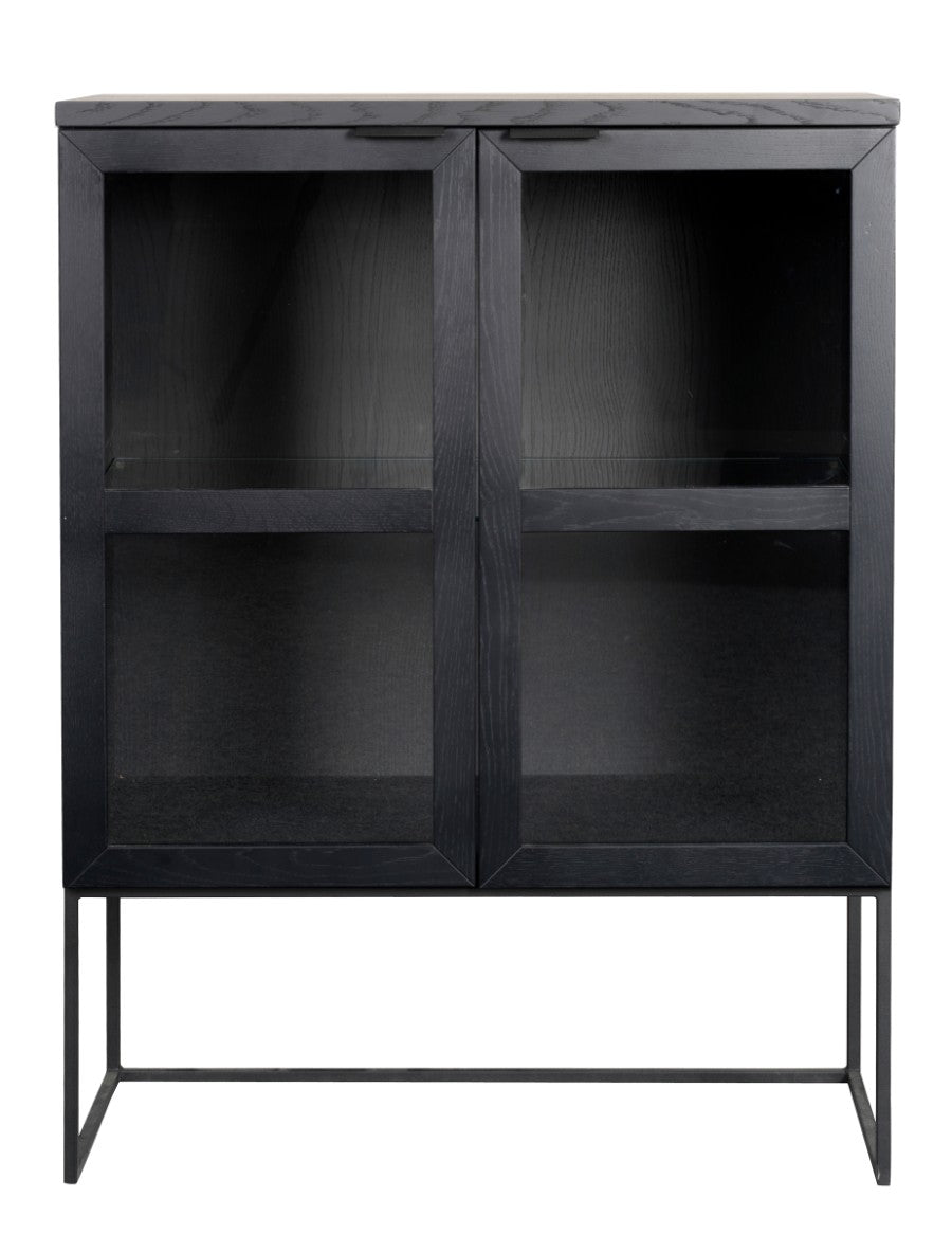 EVERETT Oak Glass Cabinet 125CM