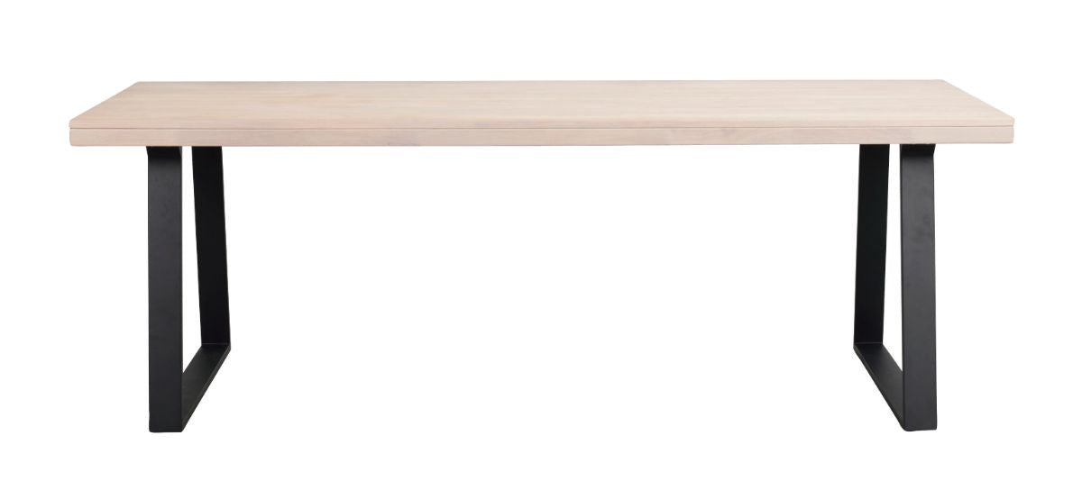 BROOKLYN U Legs Whitewashed Oak Dining Table 220/320CM