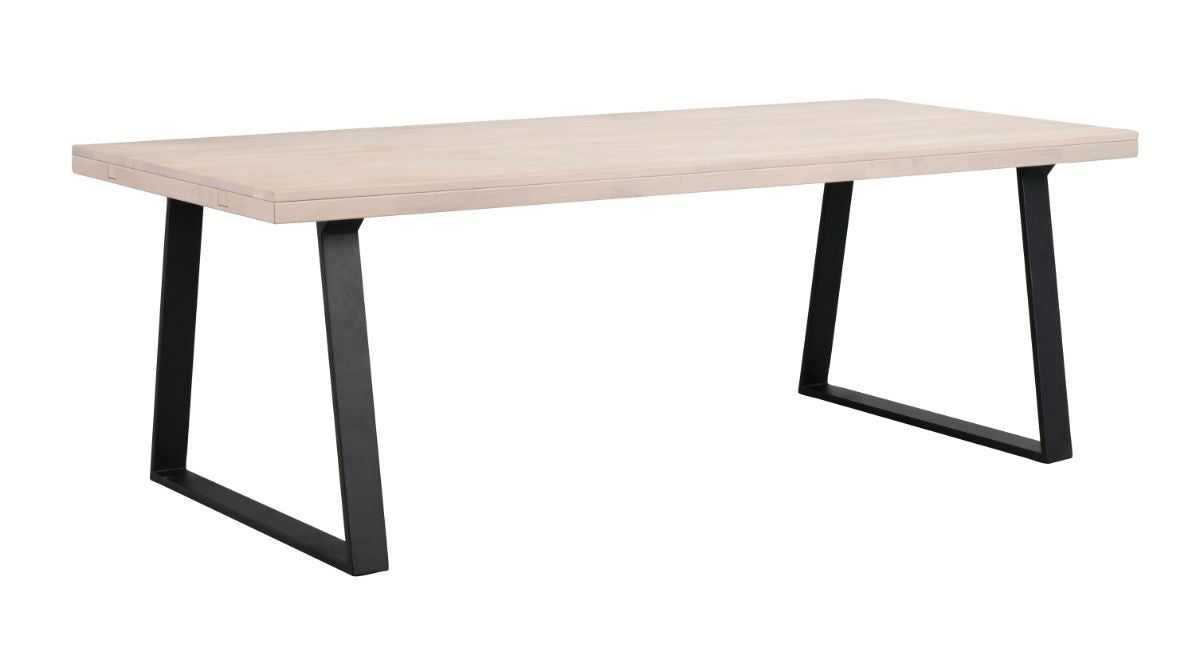 BROOKLYN U Legs Whitewashed Oak Dining Table 220/320CM