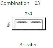 CALINA 3 locuri 230 CM