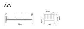 Canapea AYA 3 locuri 197CM