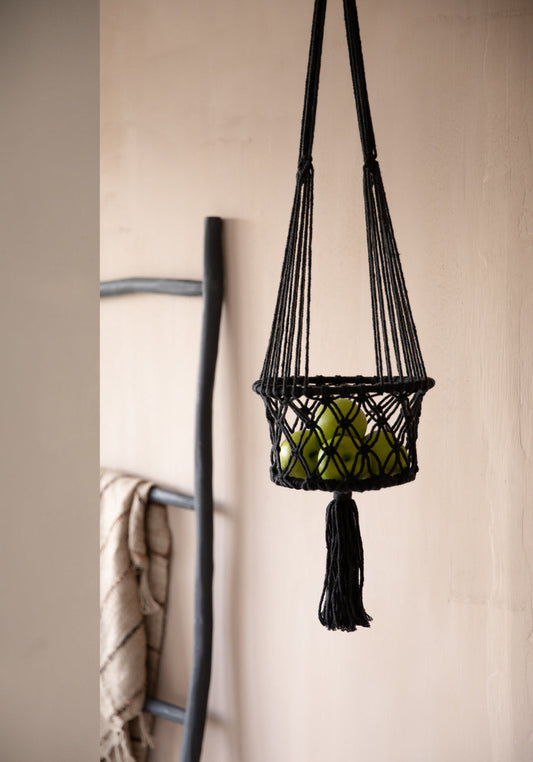 Suport pentru plante MACRAME - Negru