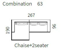 CALINA 2 Seater & Chaise 267 CM