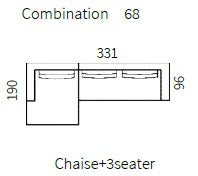 CALINA 3 Seater & Chaise 331 CM