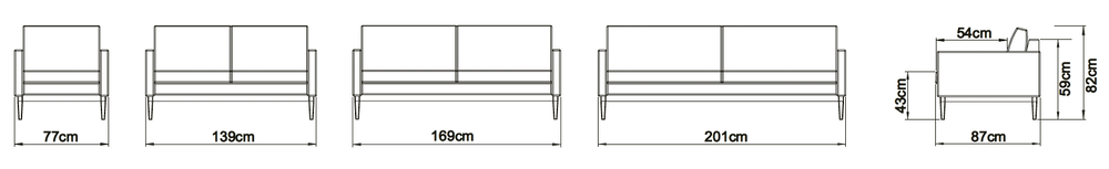 FINN 3 Seater Sofa 201CM