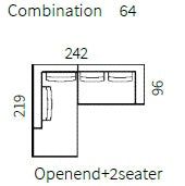 CALINA 2 Seater & Opened 242 CM