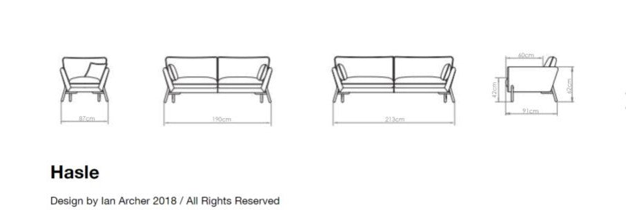 HASTLE Sofa 3 Seater 215 CM