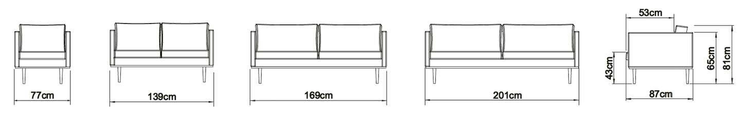 VANGEN 2 Seater Sofa 139CM