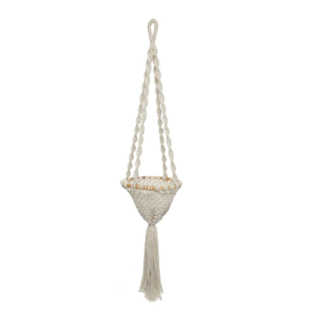 TWISTED Macrame Plant Holder - White