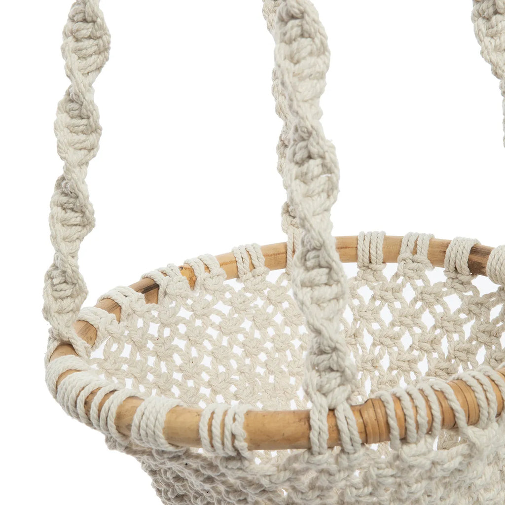 TWISTED Macrame Plant Holder - White