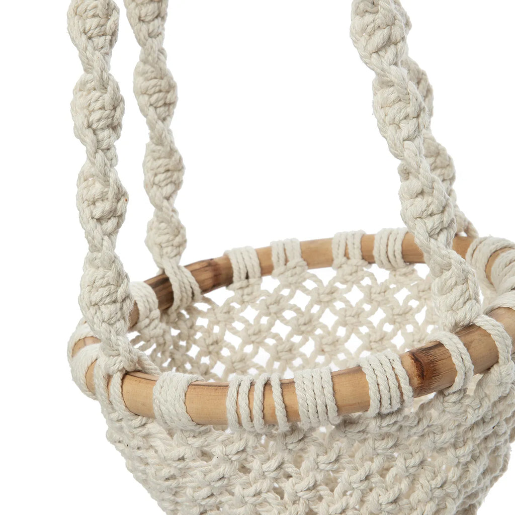 Suport pentru plante Macrame TWISTED - Alb