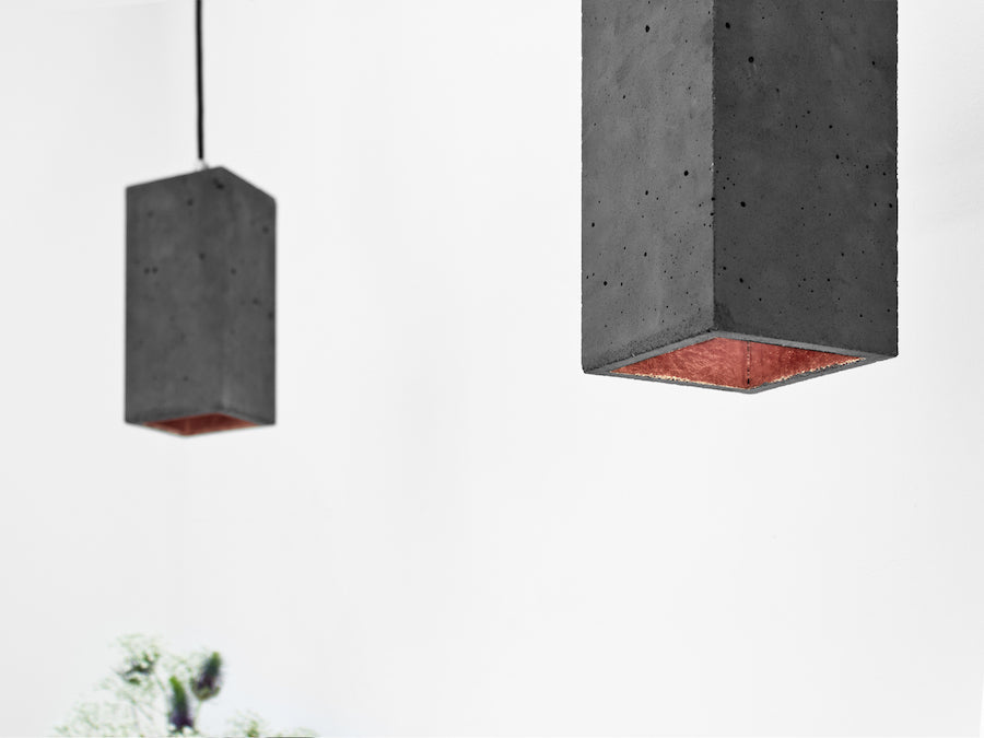 [B2] Pendant Dark Grey Rectangular