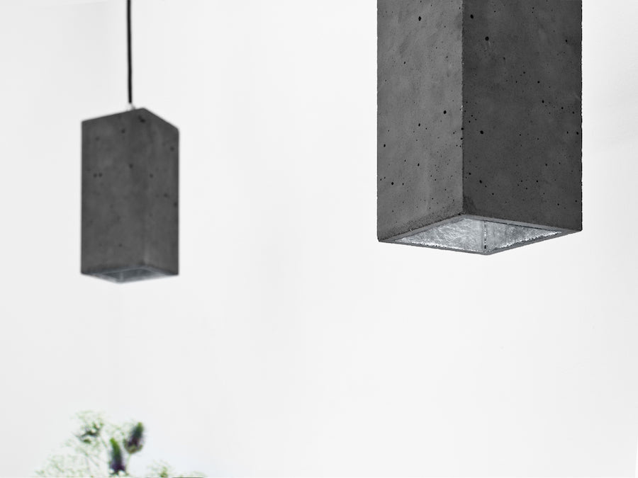 [B2] Pendant Dark Grey Rectangular