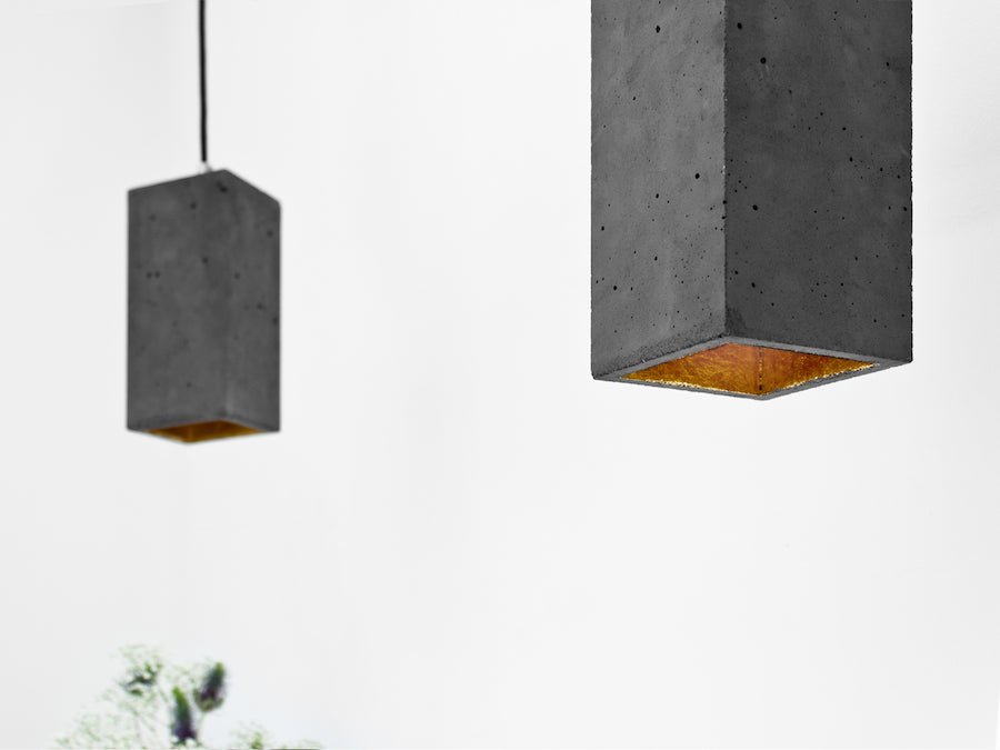 [B2] Pendant Dark Grey Rectangular