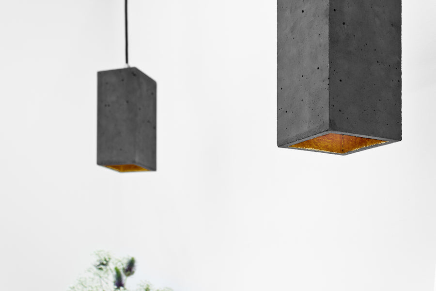 [B2] Pendant Dark Grey Rectangular